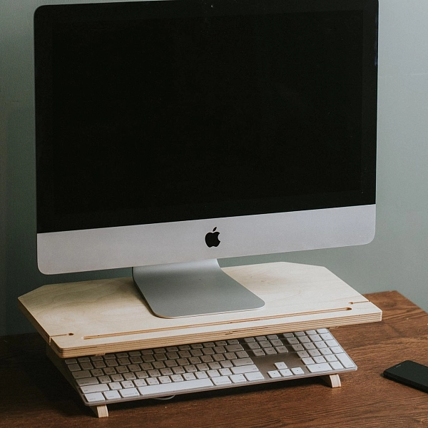 ima stand 原木漂浮计算机荧幕架 荧幕/键盘/收纳/耳机