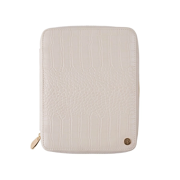 波特无日期每周计划本和记事本——珍珠色鳄鱼皮